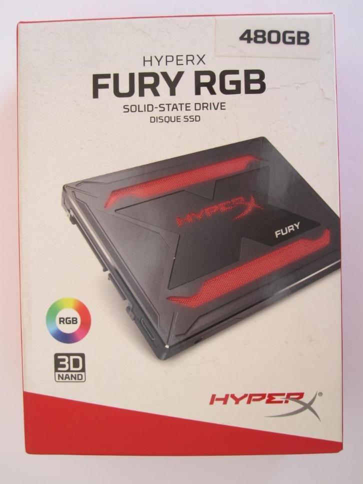 HyperX Fury RGB 480 GB SSD-harde schijf, Computers en Software, Harde schijven, Nieuw, Desktop, Intern, SSD, SATA, Ophalen of Verzenden