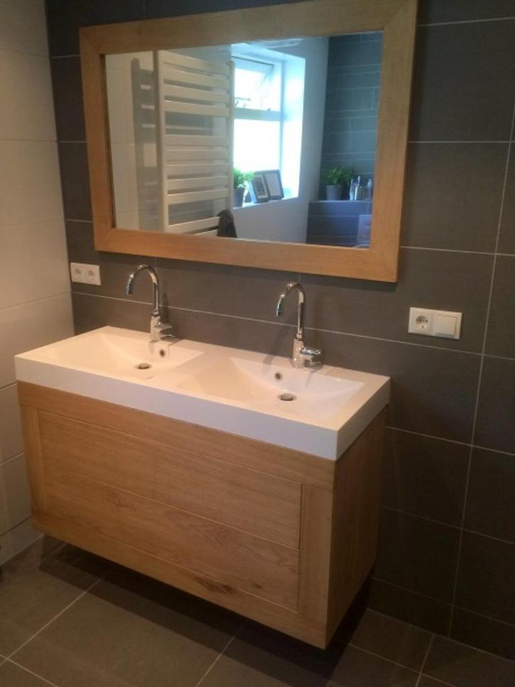 Zwevend eiken badkamermeubel, Huis en Inrichting, Badkamer | Badkamermeubels, Nieuw, Wastafelkast, Minder dan 100 cm, 100 tot 150 cm