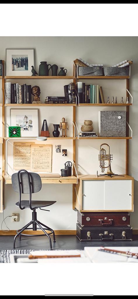 Meuble mural IKEA SVALNÄS – armoire  bureau  étagères bambou, Huis en Inrichting, Kasten | Stellingkasten, Gebruikt, Ophalen