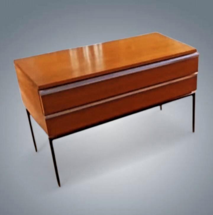 Commode Sideboard vintage Moderniste bois métal 1960's, Maison & Meubles, Accessoires pour la Maison | Autre, Enlèvement