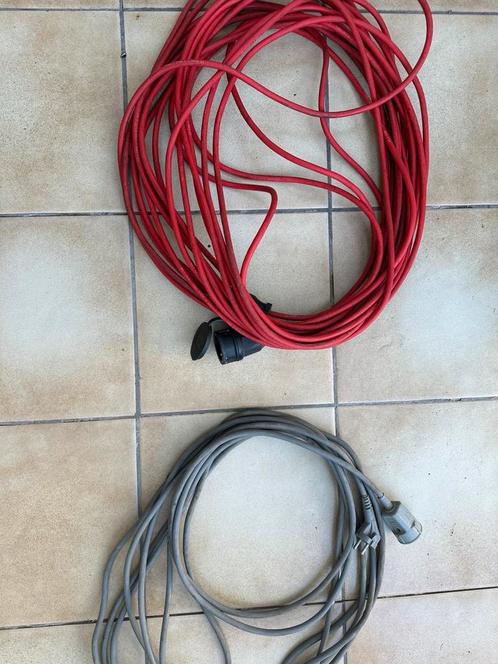 2 verlengkabels – 25m & 10m – alles samen/apart, Doe-het-zelf en Bouw, Elektriciteit en Kabels, Zo goed als nieuw, Kabel of Snoer