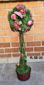 kunstkerstboompje op stam met decoratie H68 cm, Ophalen, Zo goed als nieuw