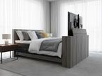 Royal Boxspring set - 200x200 incl voetbord met tv lift, Verzenden, Grijs, Overige maten, 200 cm