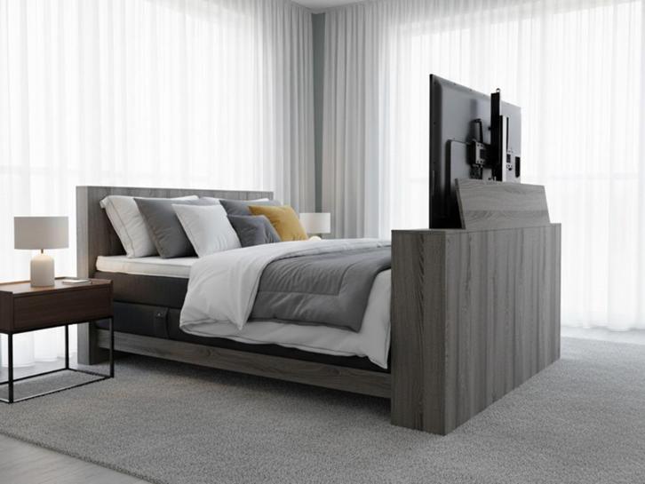Royal Boxspring set - 200x200 incl voetbord met tv lift, Huis en Inrichting, Slaapkamer | Boxsprings, Nieuw, Overige maten, 200 cm