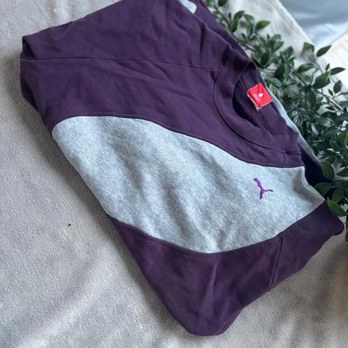 Reworked Puma Sweater – Uniek Paars & Grijs Design (Maat L), Kleding | Dames, Truien en Vesten, Zo goed als nieuw, Maat 42/44 (L)
