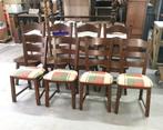 bel ensemble de 8 chaises de ferme anciennes en chêne, super, Maison & Meubles, Chaises, Enlèvement, Tissus, Cinq, Six Chaises ou plus
