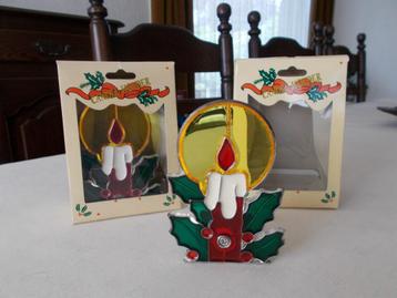 2 retro Kerst-theelichthouders /als nieuw/samen voor 5 euro beschikbaar voor biedingen