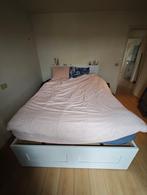 Bed met opbergruimte, Huis en Inrichting, Ophalen, Tweepersoons, 140 cm, Zo goed als nieuw