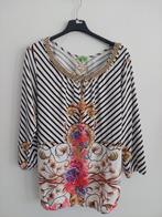 Bloes zwart-wit strepen met bloemenpatroon, Kleding | Dames, K-design, Overige kleuren, Ophalen of Verzenden, Zo goed als nieuw