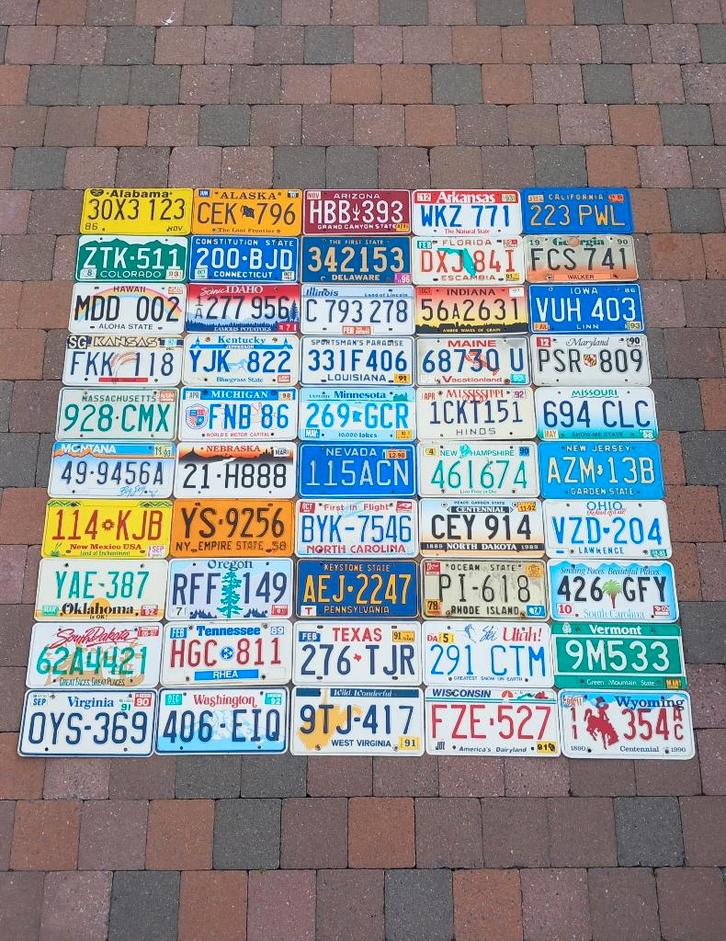 50 plaques d'immatriculation américaines, Collections, Collections complètes & Collections, Enlèvement ou Envoi