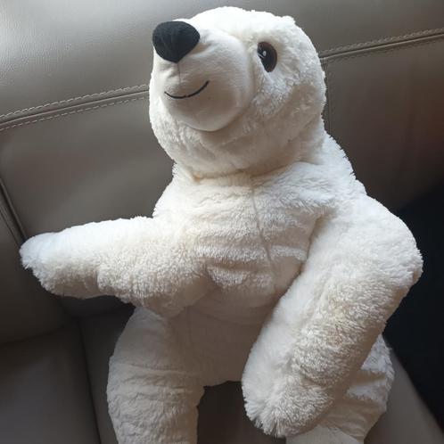 Peluche ours blanc, Verzamelen, Beren en Cherished Teddies, Gebruikt, Stoffen beer, Overige merken, Ophalen of Verzenden