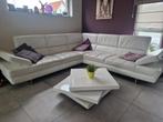 Wit lederen salon + salontafel, Ophalen, Gebruikt, Leer, Modern