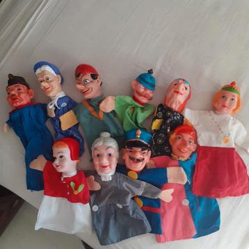 Retro handpoppen poppenkastpoppen (D)  beschikbaar voor biedingen