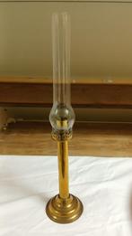 oude kaarsenhouder koper,L&B,St.Ame 1916-met glas,48cm hoog, Ophalen, Glas