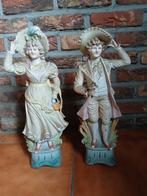 2 images en biscuit de 42 cm, Collections, Statues & Figurines, Enlèvement ou Envoi, Comme neuf, Humain