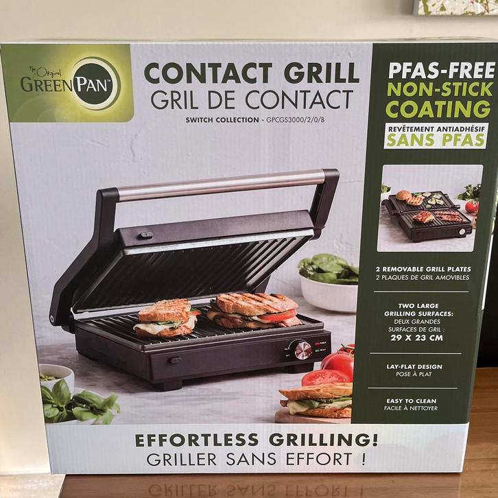 GreenPan contact grill nieuw, Elektronische apparatuur, Contactgrills, Nieuw, Uitneembare platen, Ophalen