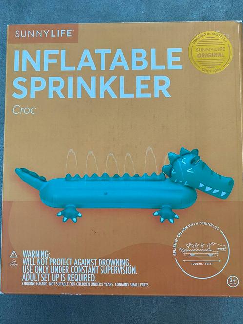 Sunnylife - Opblaasbare krokodil sprinkler. Nieuw, Enfants & Bébés, Jouets | Extérieur | Figurines gonflables, Neuf, Enlèvement ou Envoi