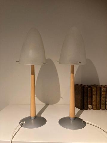 2 magnifiques lampes de table vintage en forme de champignon