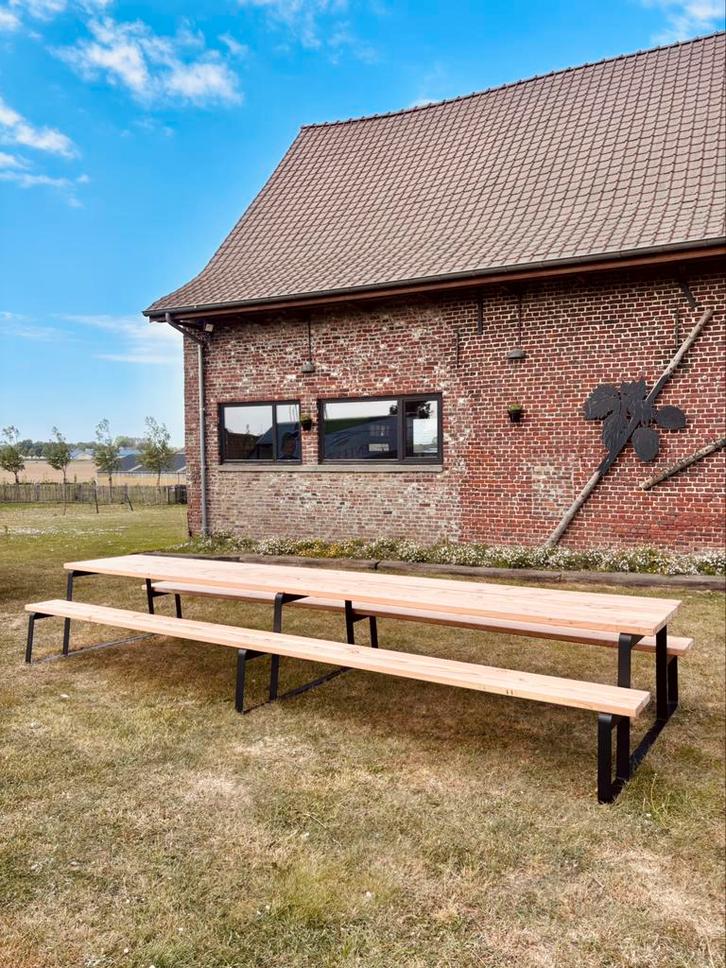 Picknicktafels Douglas met Stalen voet, Tuin en Terras, Picknicktafels, Nieuw, Hout, Ophalen