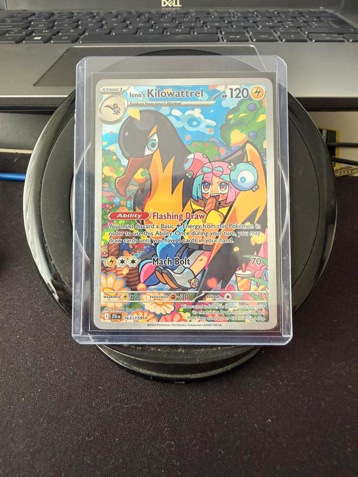Iono’s Kilowattrel (JTG 163), Hobby en Vrije tijd, Verzamelkaartspellen | Pokémon, Zo goed als nieuw, Losse kaart, Foil, Ophalen of Verzenden