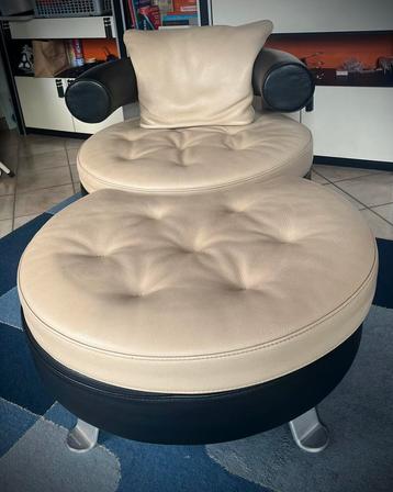 Rare ! Fauteuil et ottoman Formenti by Mario Spinelli., Enlèvement, Comme neuf, Cuir, Design