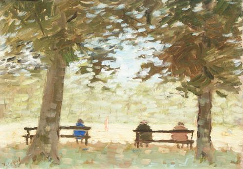 Isidore Meyers (1836-1916): In het park (O/D, 63 x 54 cm), Antiek en Kunst, Kunst | Schilderijen | Klassiek, Ophalen of Verzenden