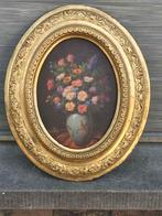 Huile sur panneau fleur signe René caty, Antiquités & Art, Enlèvement ou Envoi