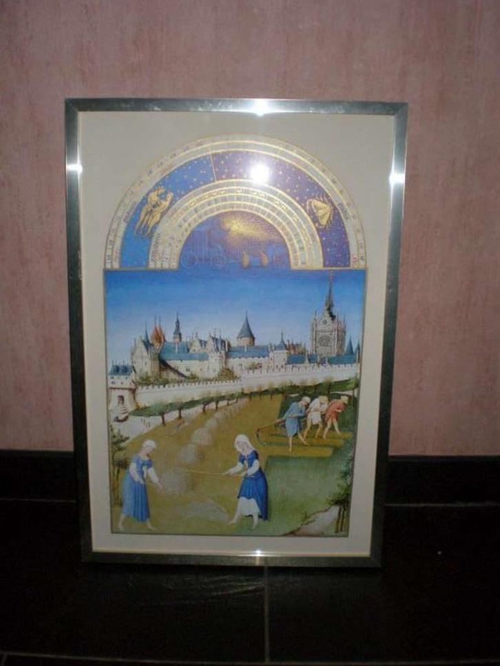 Reproducties Très Riches Heures : juni, augustus en oktober, Antiek en Kunst, Kunst | Overige Kunst, Ophalen of Verzenden