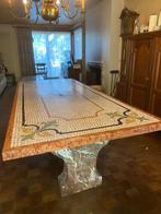 Prachtige marmeren mozaïek tafel met fragment antieke vloer, Antiek en Kunst, Ophalen