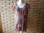 (107)- robe femme t.46 brune et rouge, Kleding | Dames, Jurken, Maat 46/48 (XL) of groter, Ophalen of Verzenden, Zo goed als nieuw