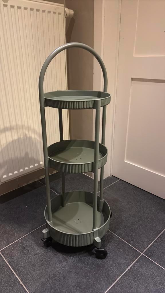 JUTTERSBO Roltafel, grijsgroen, 36x36 cm, Huis en Inrichting, Woonaccessoires | Etagères, Gebruikt, Ophalen