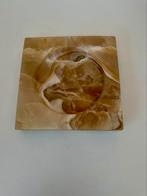Mooie Onyx schaal/asbak Vintage vierkant 19,5cm, Ophalen