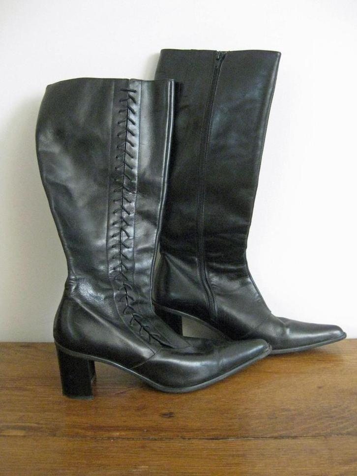 Zwarte dameslaarzen – maat 41, Kleding | Dames, Schoenen, Zo goed als nieuw, Hoge laarzen, Zwart, Ophalen of Verzenden