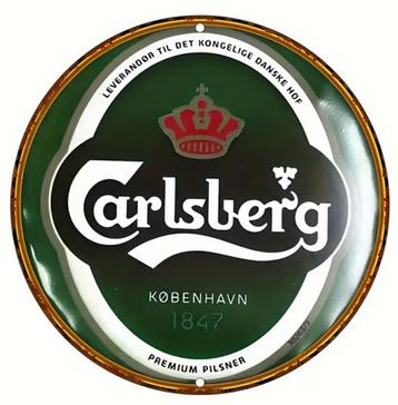 Panneau d'affichage vintage Carlsberg en forme de mancave