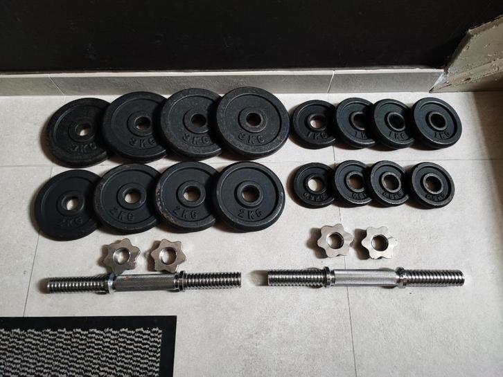 30kg Halterset (30mm), Sport en Fitness, Fitnessmaterialen, Gebruikt, Halterset, Armen, Benen, Borst, Buik, Rug, Ophalen