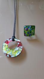 Collier et bague en verre de Murano, Bijoux, Sacs & Beauté, Enlèvement, Réglable