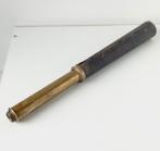 Telescopische telescoop van oud messing bekleed met leer, Verzenden