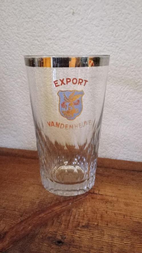 Brouwerij oud bierglas Export Vandenheuvel gesneden, Verzamelen, Biermerken, Gebruikt, Glas of Glazen, Overige merken, Ophalen of Verzenden