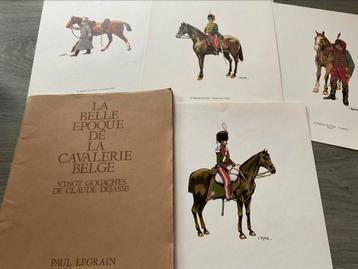 20 prachtige gouaches van de belgische cavalerie beschikbaar voor biedingen
