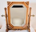 Tafelspiegel in houten standaard., Antiek en Kunst, Ophalen of Verzenden, Rechthoekig, Minder dan 50 cm, Minder dan 100 cm