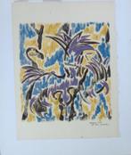 JAN VAERTEN / VALLENDE VOGEL / MONOTYPE / 70x60cm / SIG, Antiek en Kunst, Ophalen of Verzenden