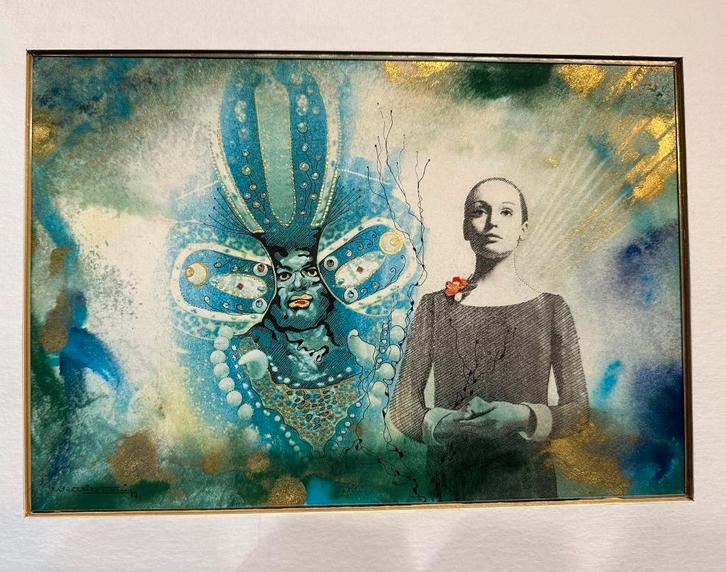 Uniek surrealistisch kunstwerk - schilderij, Antiek en Kunst, Kunst | Schilderijen | Modern, Ophalen of Verzenden