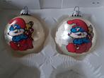 2 boules de Noel vintage schtroumpf, Divers, Enlèvement, Utilisé