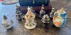 Set van 8 oosterse keramische parfum potjes handbeschilderde, Ophalen of Verzenden