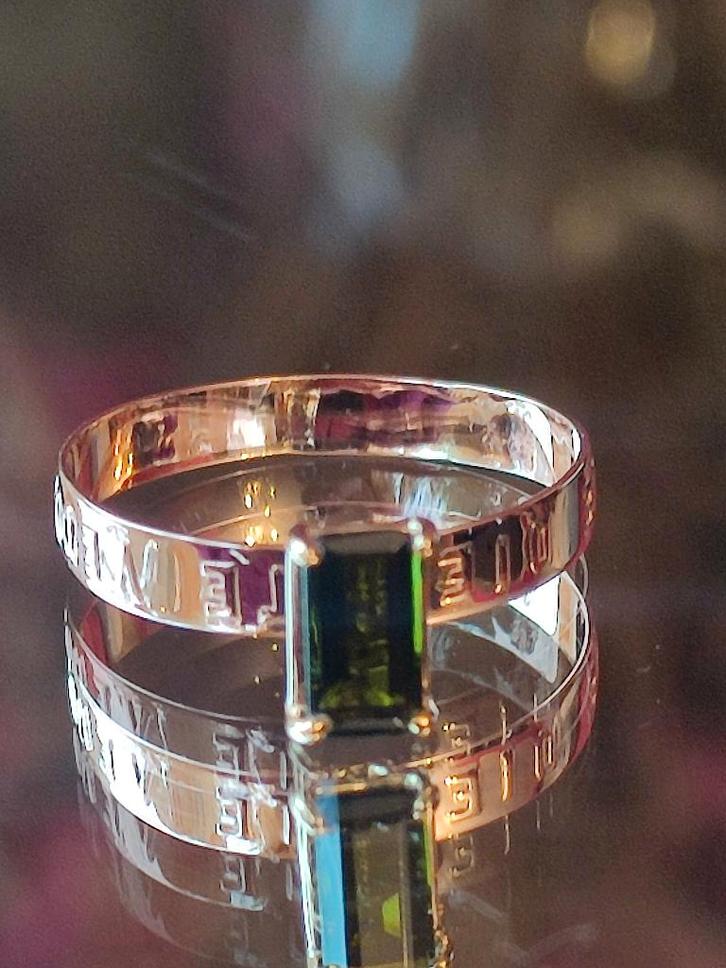 Bague ancienne en tourmaline verte, Bijoux, Sacs & Beauté, Bijoux anciens, Bague, Or, Avec pierre précieuse, Enlèvement ou Envoi
