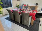 6 eetkamerstoelen rotan grijs, Huis en Inrichting, Complete inboedels, Ophalen