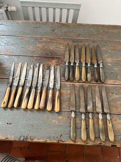 ANTIEKE MESSEN 21 STUKS ZILVER BONE SERVIES BESTEK, Antiek en Kunst, Antiek | Bestek, Ophalen of Verzenden