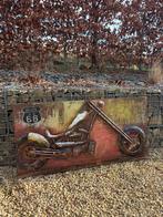 Tableau métallique 3D – Route 66 – Style industriel / biker, Enlèvement, Neuf