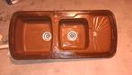 Magnifique évier vintage brun avec drain, Enlèvement