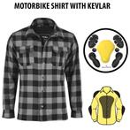 Chemise de moto en flanelle et Kevlar noire et gris neuf, Envoi, Neuf, Gris, Tour de cou 38 (S) ou plus petit